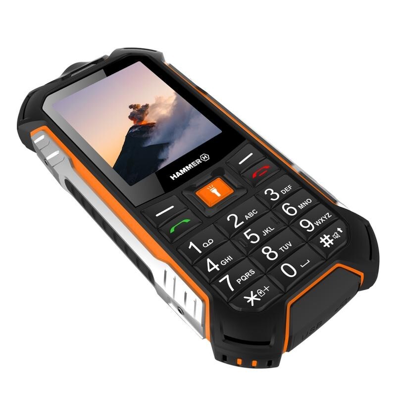 Odolný tlačítkový telefon MyPhone Hammer Boost, oranžová