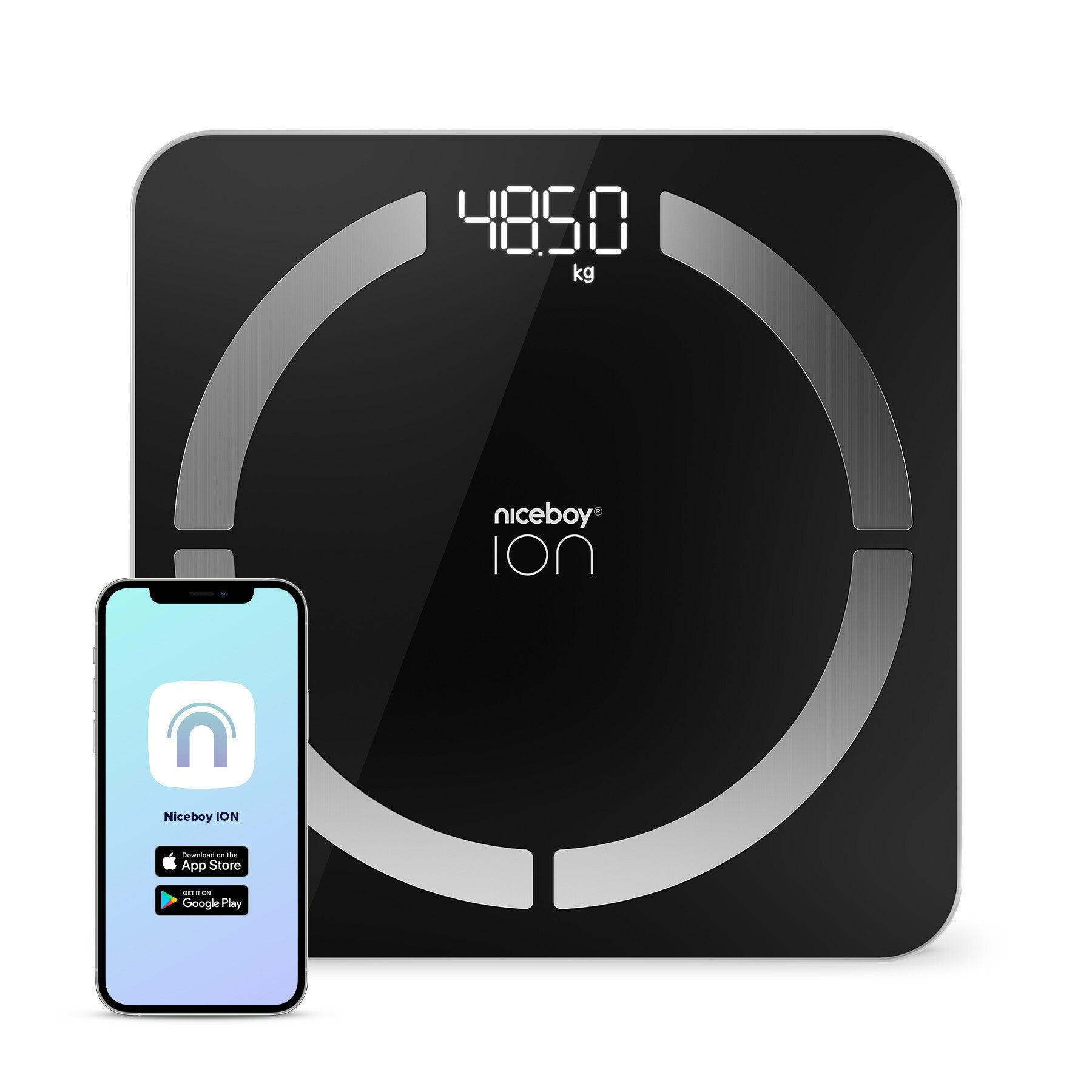 Osobní váha Niceboy ION Smart Scale Black, 180 kg