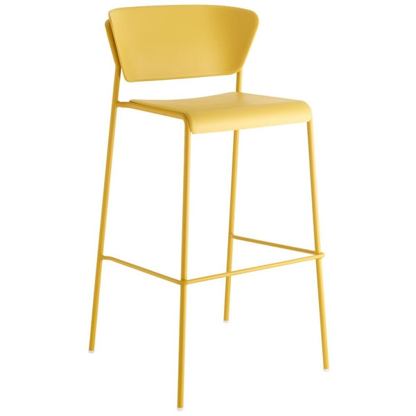 Levně Plastová barová židle Lilly žlutá