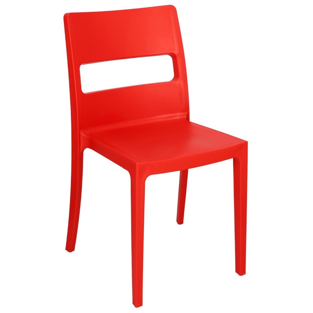 Plastová jídelní židle Serena červená