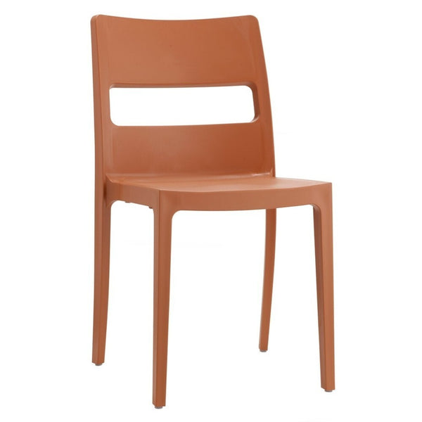 Levně Plastová jídelní židle Serena terakota