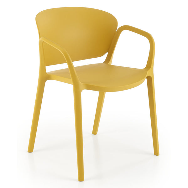 Levně Plastová jídelní židle Sicily žlutá