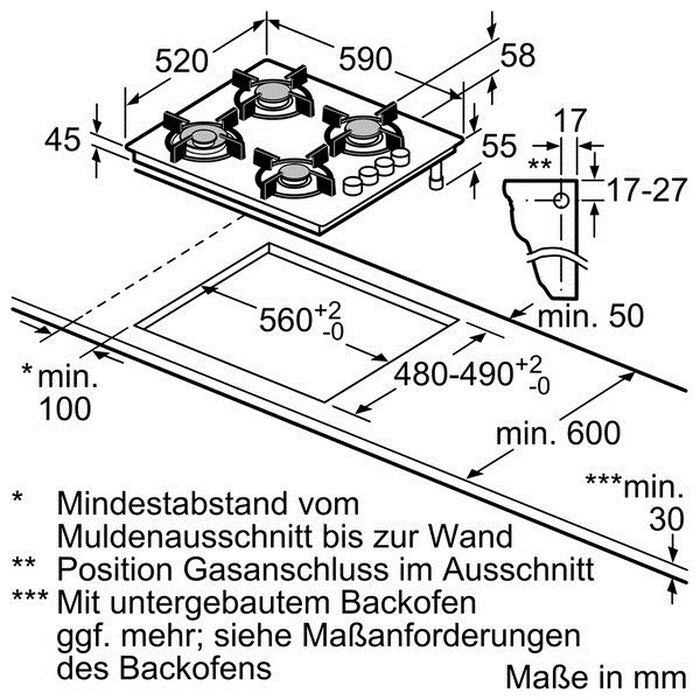 Plynová varná deska Bosch POH 6B6B10 VADA VZHLEDU, ODĚRKY