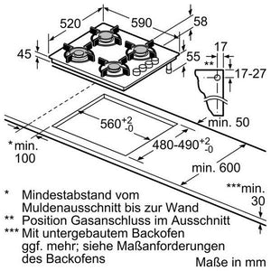 Plynová varná deska Bosch POH 6B6B10 VADA VZHLEDU, ODĚRKY