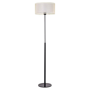 Podlahová moderní lampa,E27 1X MAX 40W,kov/textil,černá/béžová