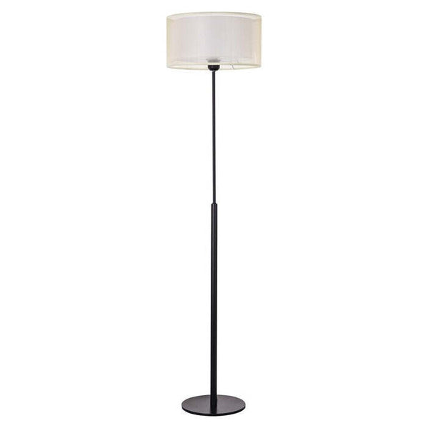 Podlahová moderní lampa,E27 1X MAX 40W,kov/textil,černá/béžová