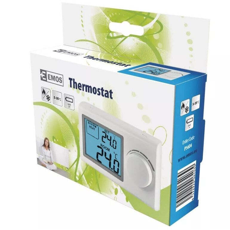 Pokojový termostat Emos P5604, drátový, manuální OBAL POŠKOZEN