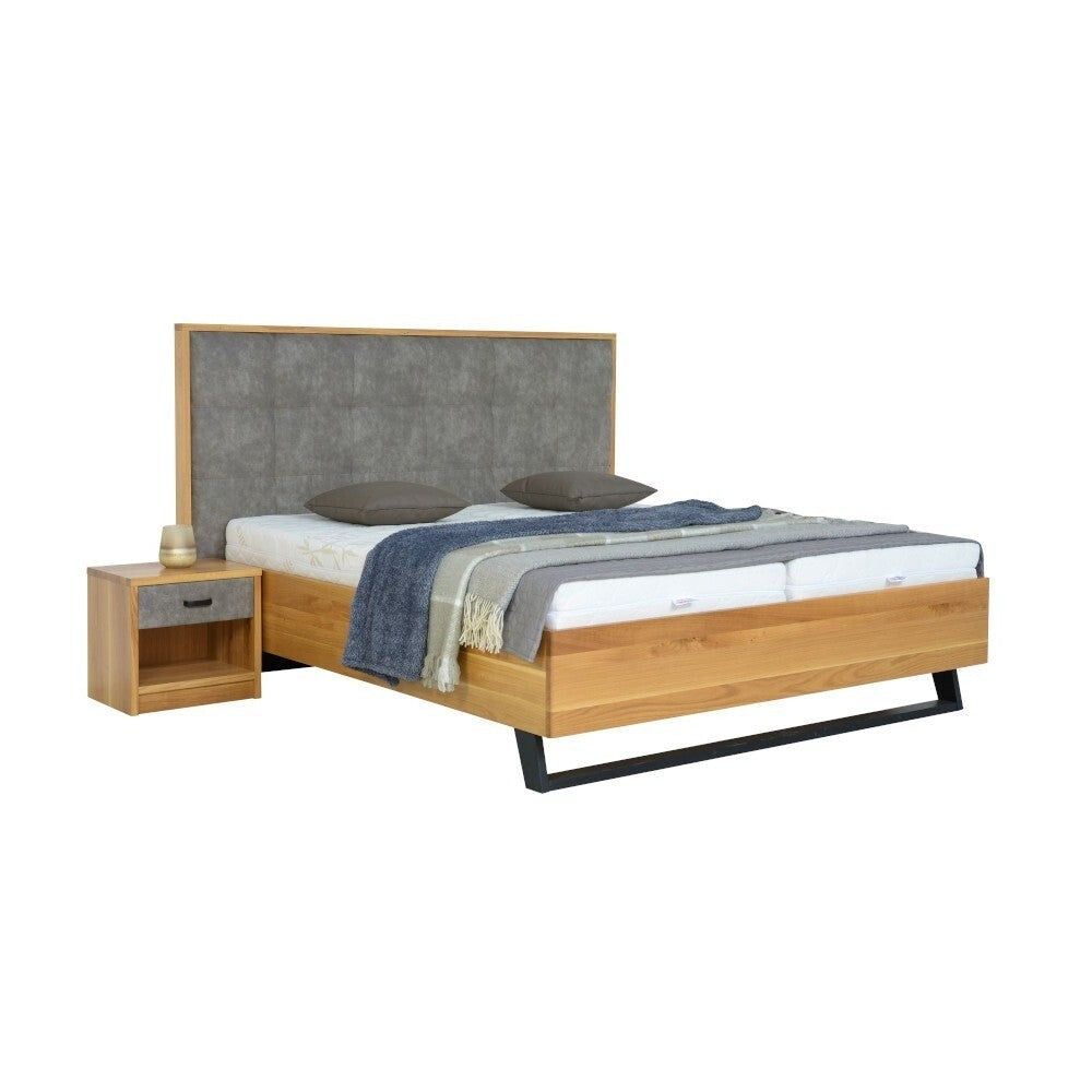 Masivní postel Leon 180x200, dub, včetně matrace, roštu a ÚP