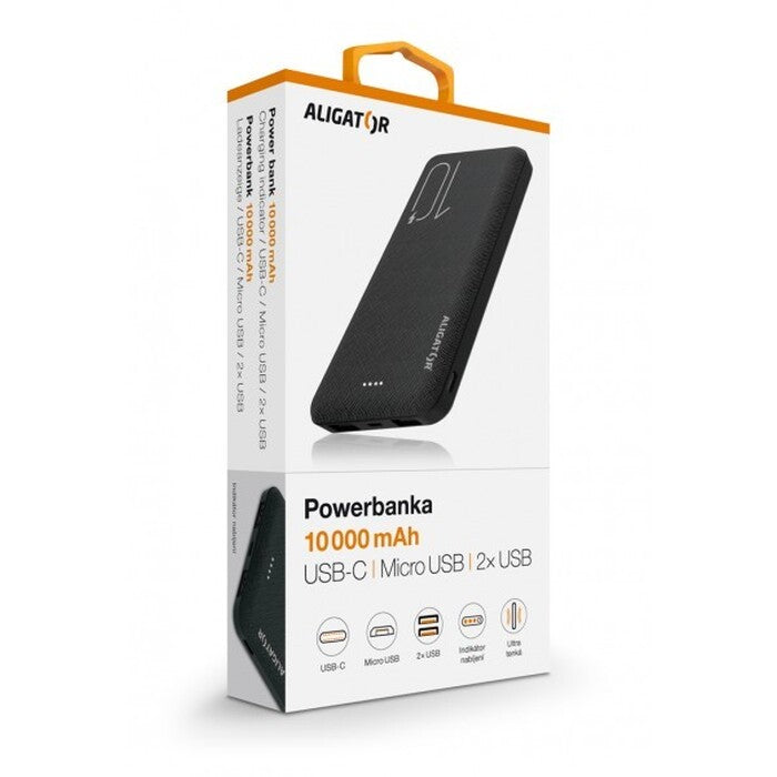 Powerbanka Aligator PBAL1000 10 000 mAh, 2v1, černá