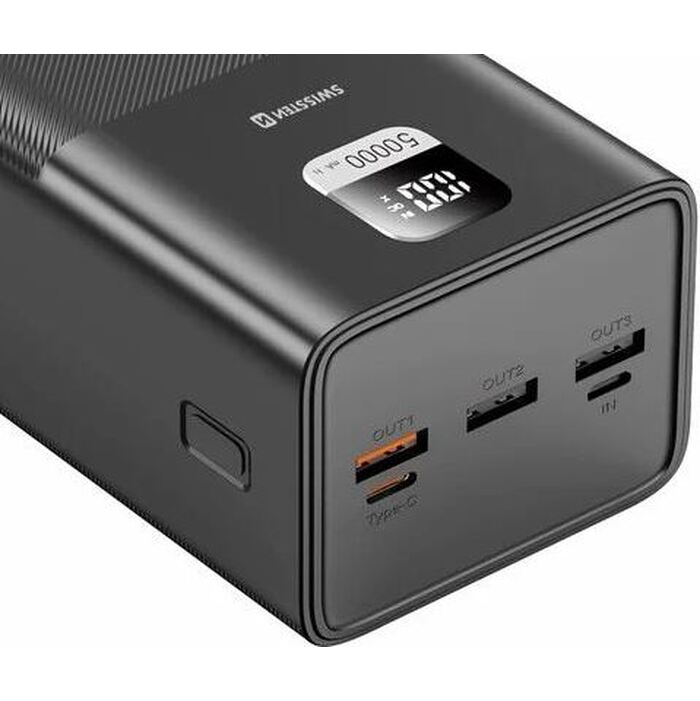 Powerbanka Swissten 50 000 mAh, 65/100W USB-C, černá 