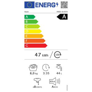 Pračka s předním plněním Haier HW80-B14979-S, A, 8kg