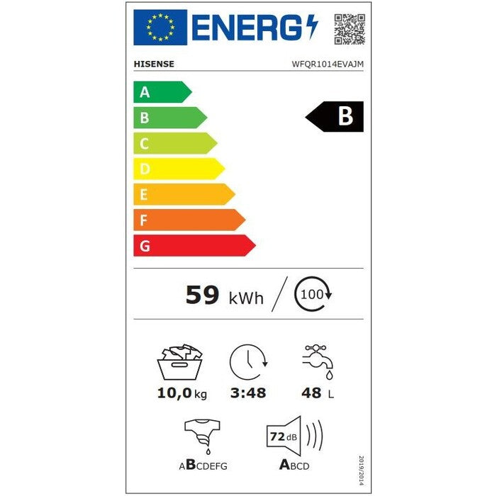 Pračka s předním plněním Hisense WFQR1014EVAJM, 10kg