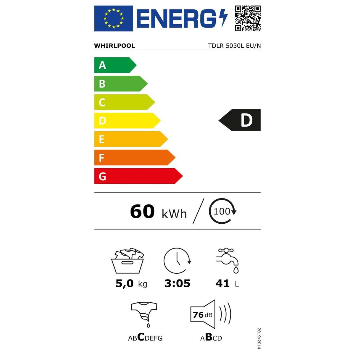 Pračka s vrchním plněním Whirlpool TDLR 5030L EU/N