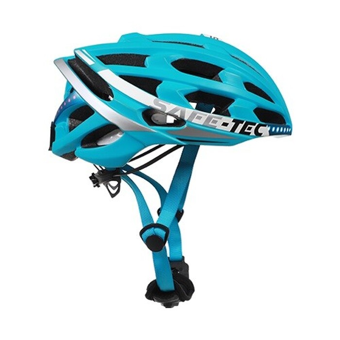 Chytrá helma SafeTec TYR 2, L, LED blinkry, bluetooth, modrá