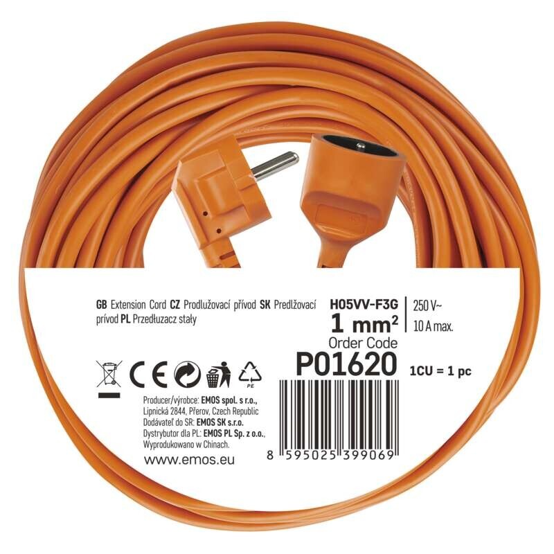 Prodlužovací kabel Emos P01620, 1xzásuvka, 20m