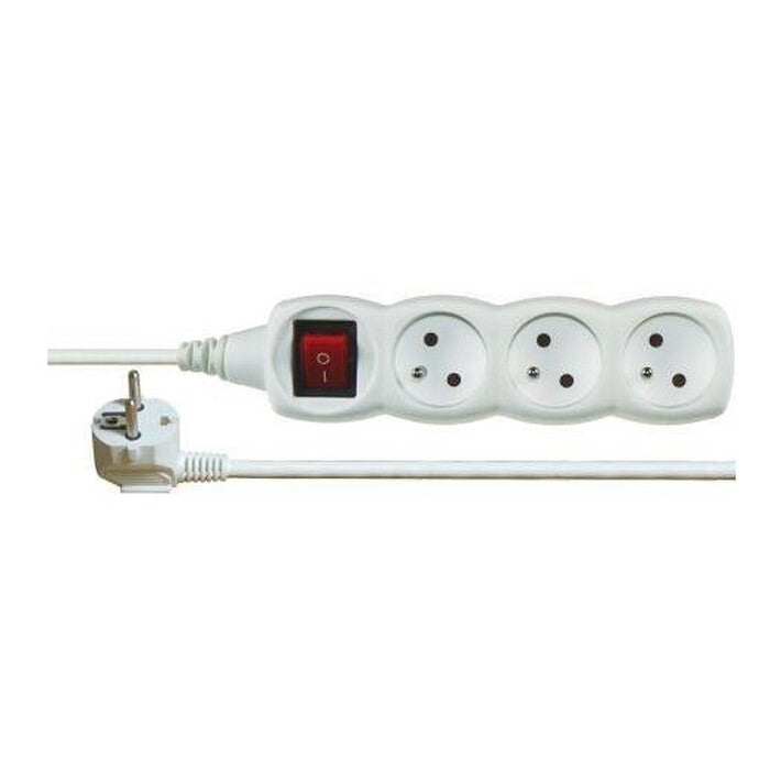 Prodlužovací kabel Emos P1313, 3xzásuvka, 3m, bílý, vypínač