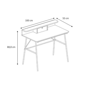 Psací stůl Durango (100x55x88,8 cm, bílá)