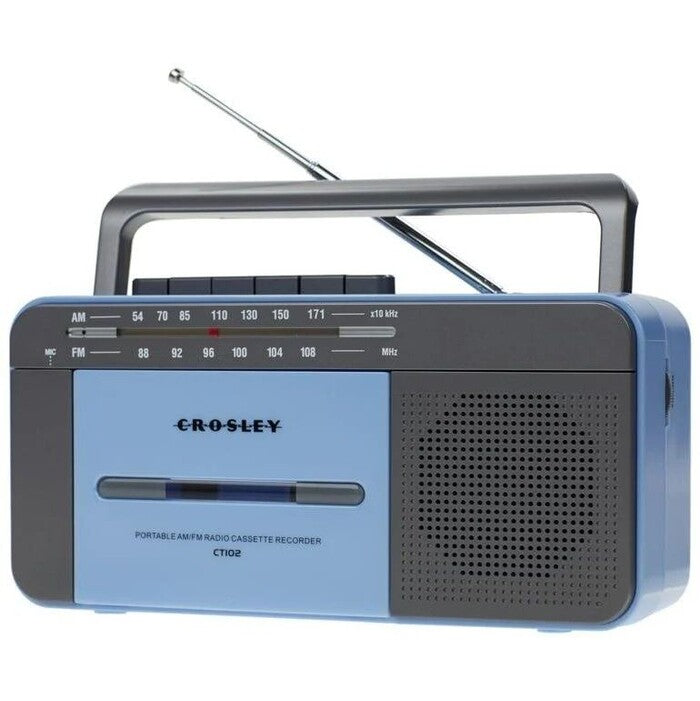 Rádio Crosley Cassette Player, modro šedý