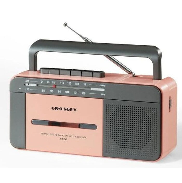 Rádio Crosley Cassette Player, růžovo šedý