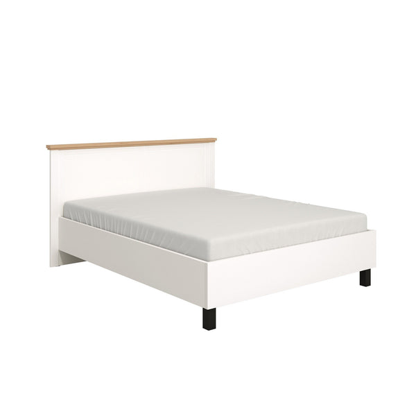 Levně Dřevěná postel Azur 160x200, bílá, dub artisan