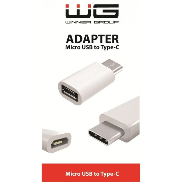 Levně Adaptér WG Micro USB na USB-C, bílá