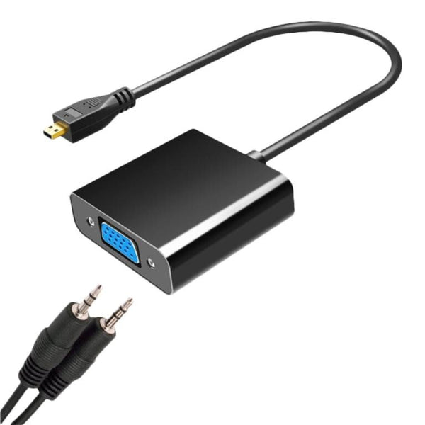 Levně Adaptér Micro HDMI (male) na VGA (female, D-Sub DE-15), černá