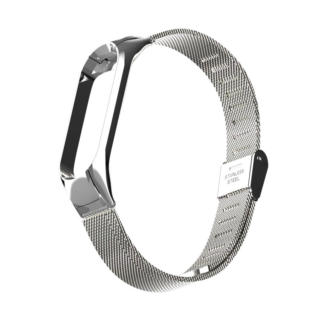 Řemínek pro Xiaomi Mi Band 3/4 ocel. milán, easy click, stříbrná