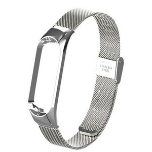 Řemínek pro Xiaomi Mi Band 3/4 ocel. milán, easy click, stříbrná