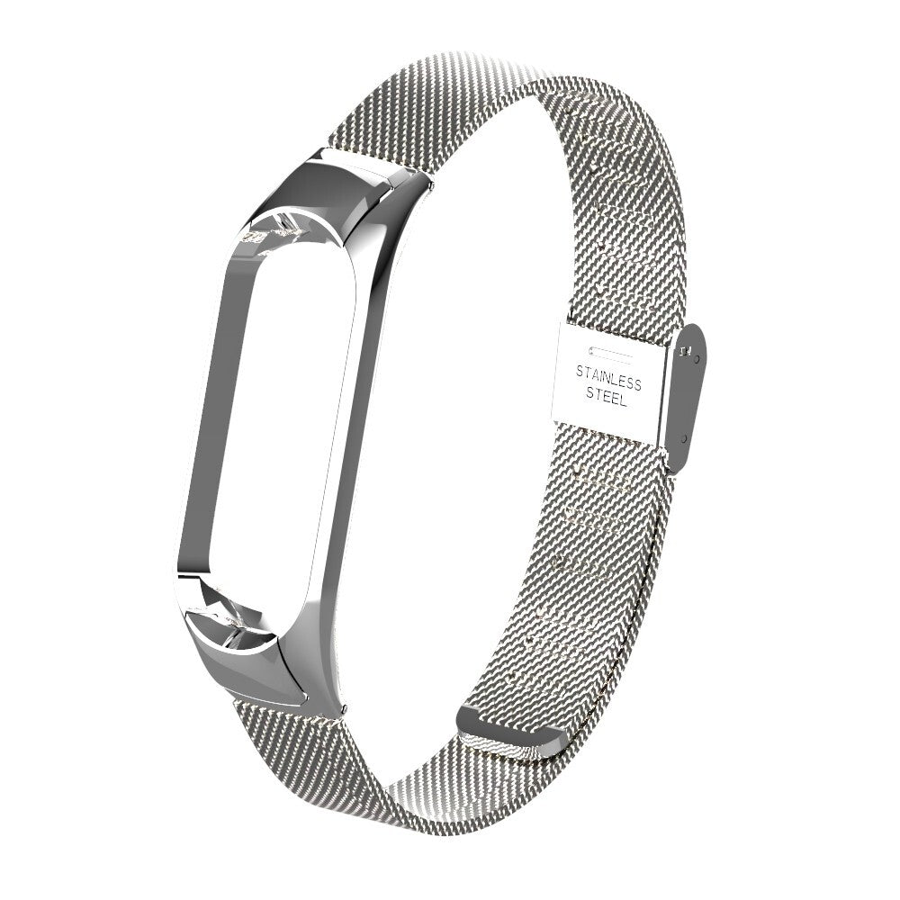 Řemínek pro Xiaomi Mi Band 3/4 ocel. milán, easy click, stříbrná