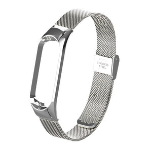 Řemínek pro Xiaomi Mi Band 3/4 ocel. milán, easy click, stříbrná