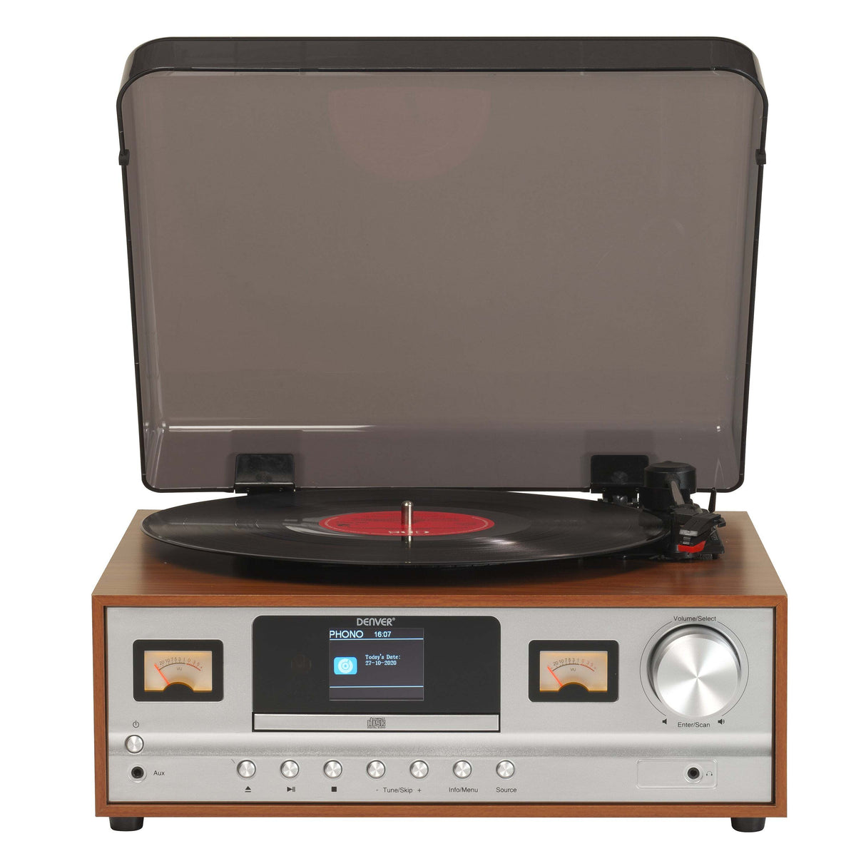 Retro gramofon Denver MRD-52, hnědý OBAL POŠKOZEN