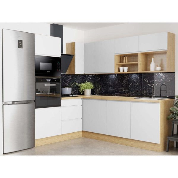 Rohová kuchyně Aurelia levý roh 240x180 cm (bílá mat, lak)