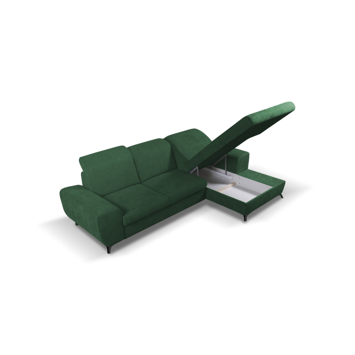 Rohová sedačka rozkládací Alta pravý roh ÚP zelená