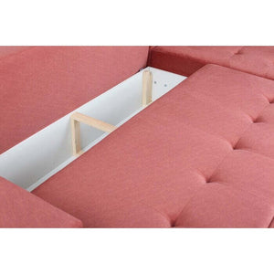 Rohová sedačka rozkládací Cedrata pravý roh růžová