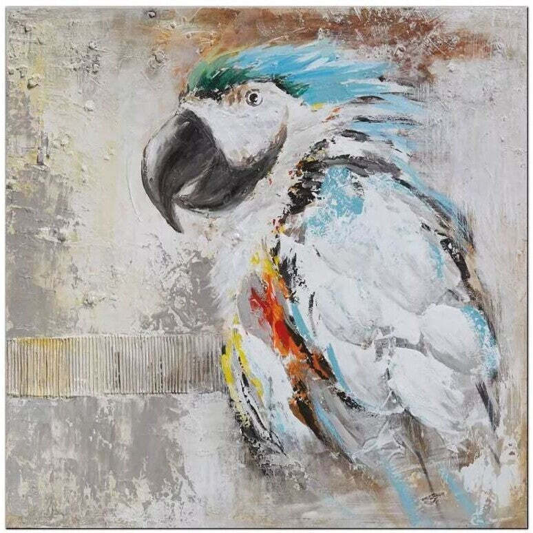 Ručně malovaný obraz Papoušek PB392ZI StarDeco, 100x100 cm