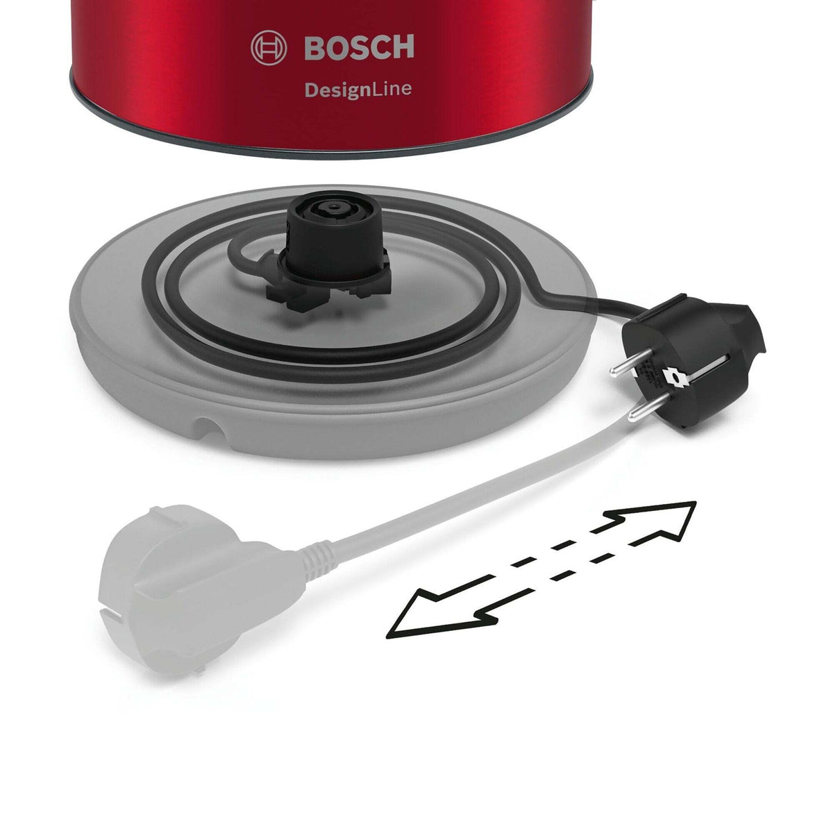 Rychlovarná konvice Bosch TWK3P424, červená, 1,7l