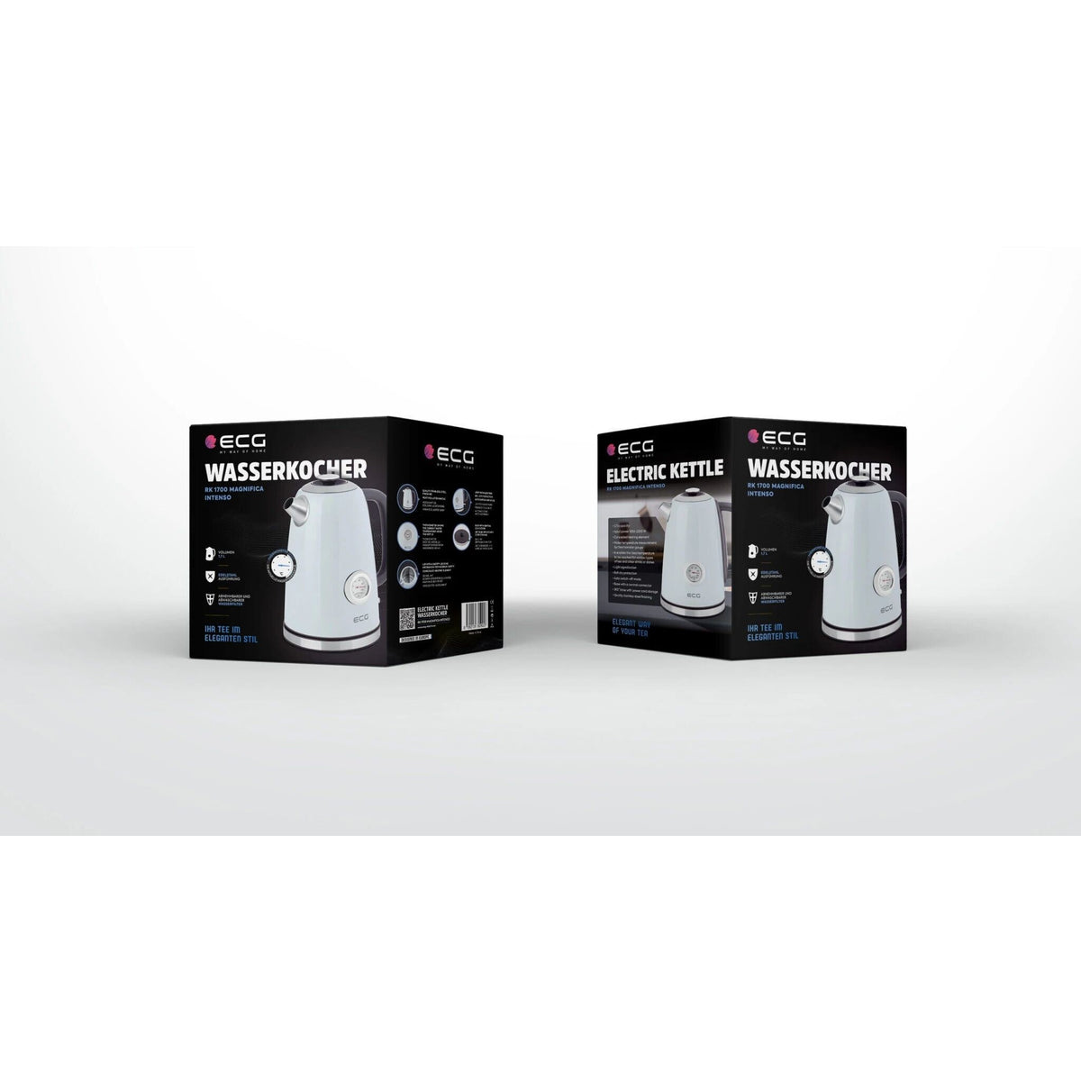 Rychlovarná konvice ECG RK 1700 Magnifica Intenso, bílá, 1,7l