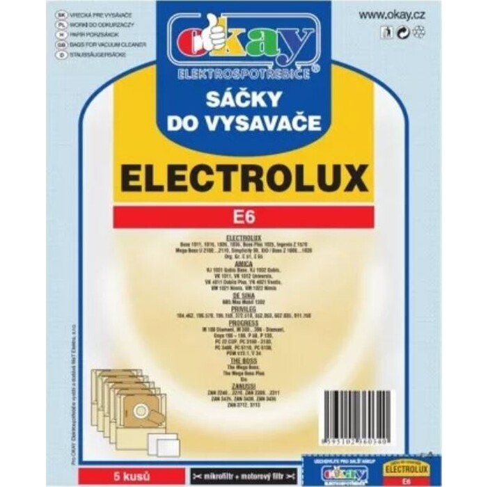 Sáčky do vysavače Electrolux E6, 5ks