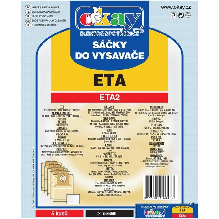 Sáčky do vysavače Eta ETA 2, 10ks