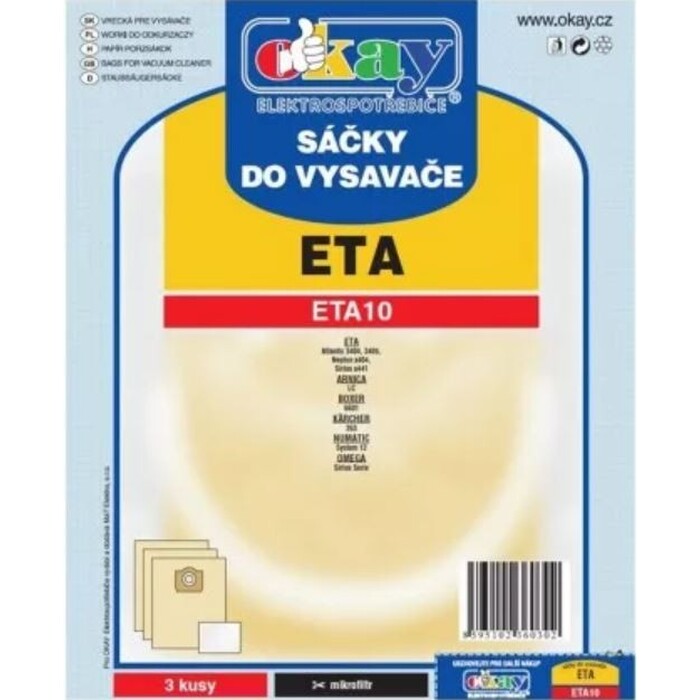 Sáčky do vysavače Eta ETA10, 3ks