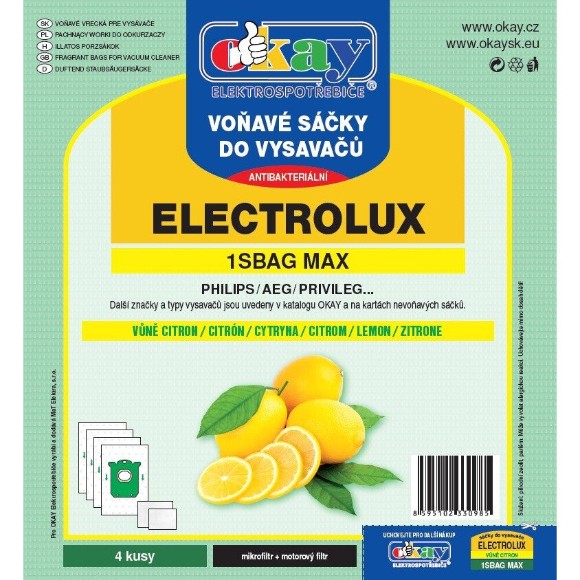 Sáčky do vysavače Jolly MAX1SBAG, vůně citron, 4ks