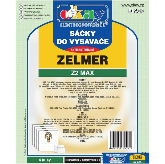 Sáčky do vysavače Zelmer Z2 MAX, 8ks