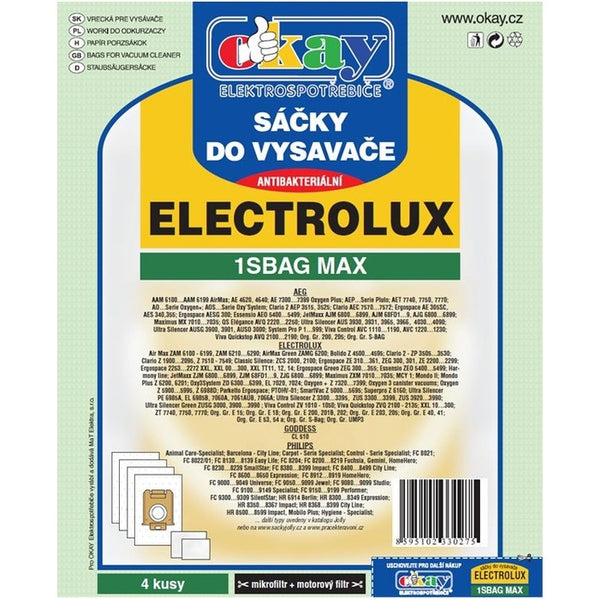 Levně Sáčky do vysavačů Electrolux S-bag MAX, antibakteriální, 8ks