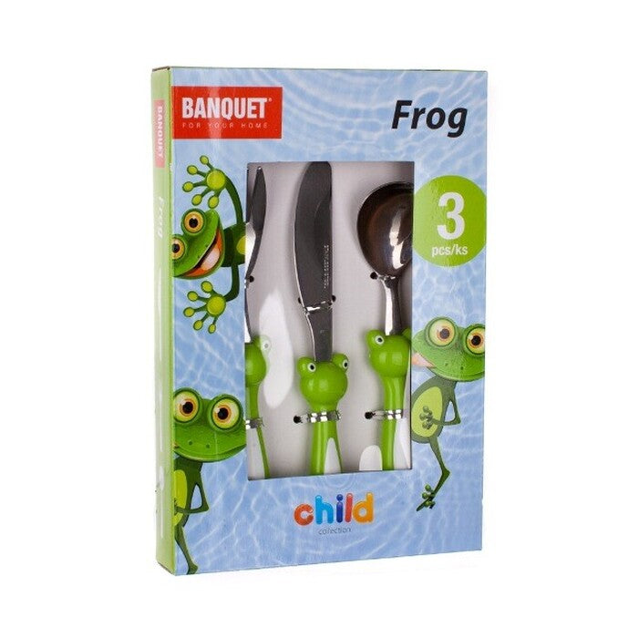 Sada dětských příborů Banquet Frog, 3ks