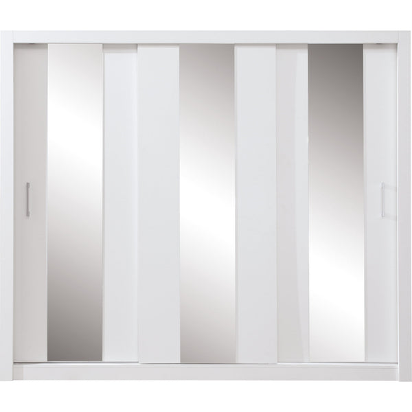 Levně Šatní skříň Cadu se zrcadlem - 250x215x60 cm (bílá)