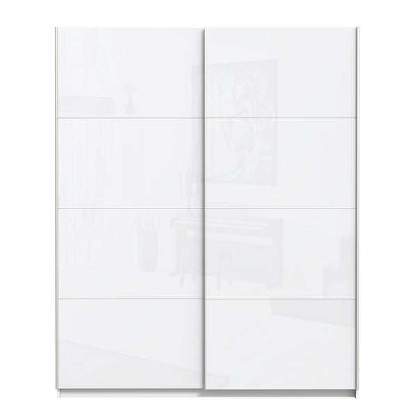 Levně Šatní skříň Stefi - 170x210x61 cm (bílá lesk)