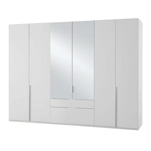 Skříň Moritz - 270x208x58 cm (bílá, zrcadlo)