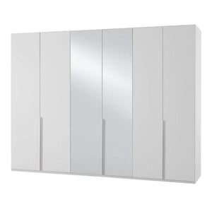 Skříň Moritz  - 270x236x58 cm (bílá, zrcadlo)