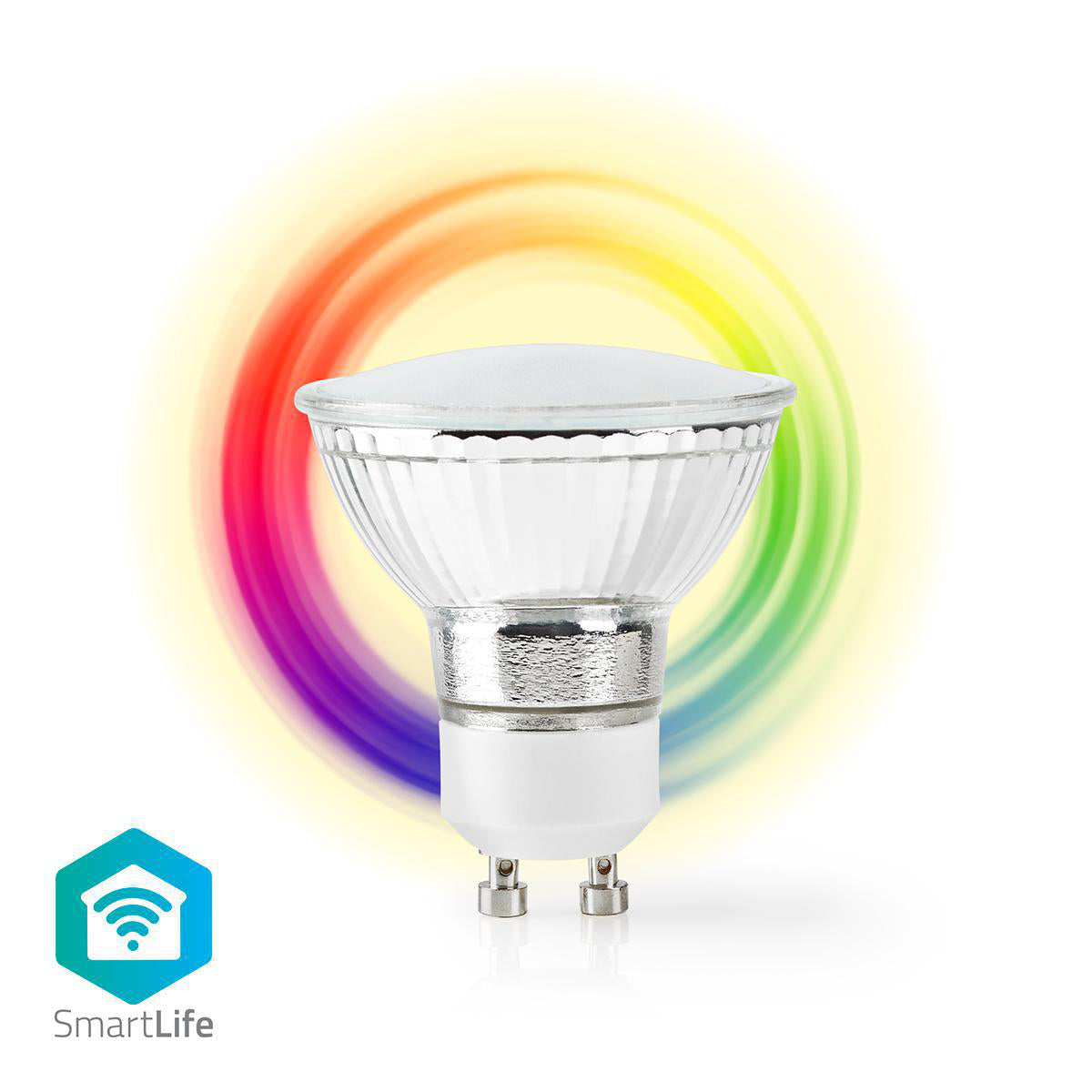 SMART LED žárovka Nedis WIFILC10CRGU10, GU10, barevná/teplá bílá