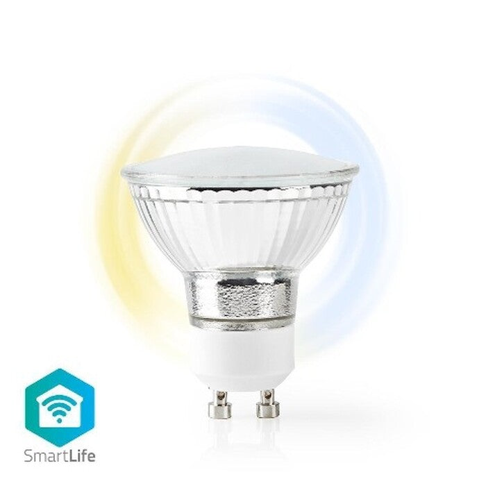 SMART LED žárovka Nedis WIFILW10CRGU10, GU10, teplá/studená bílá